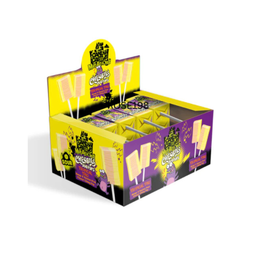 30 x 10g Sour Chewbies Duo Pops - Assorted Flavours - Retro Drumstick - Chewy Lollipops -