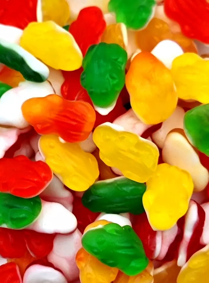 1kg Little Jelly Frogs - Halal Jellies - Aladdins Sweets Bags