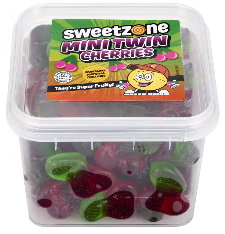 PACK OF 24 HALAL SWEETZONE MINI TWIN CHERRIES MINI TUBS