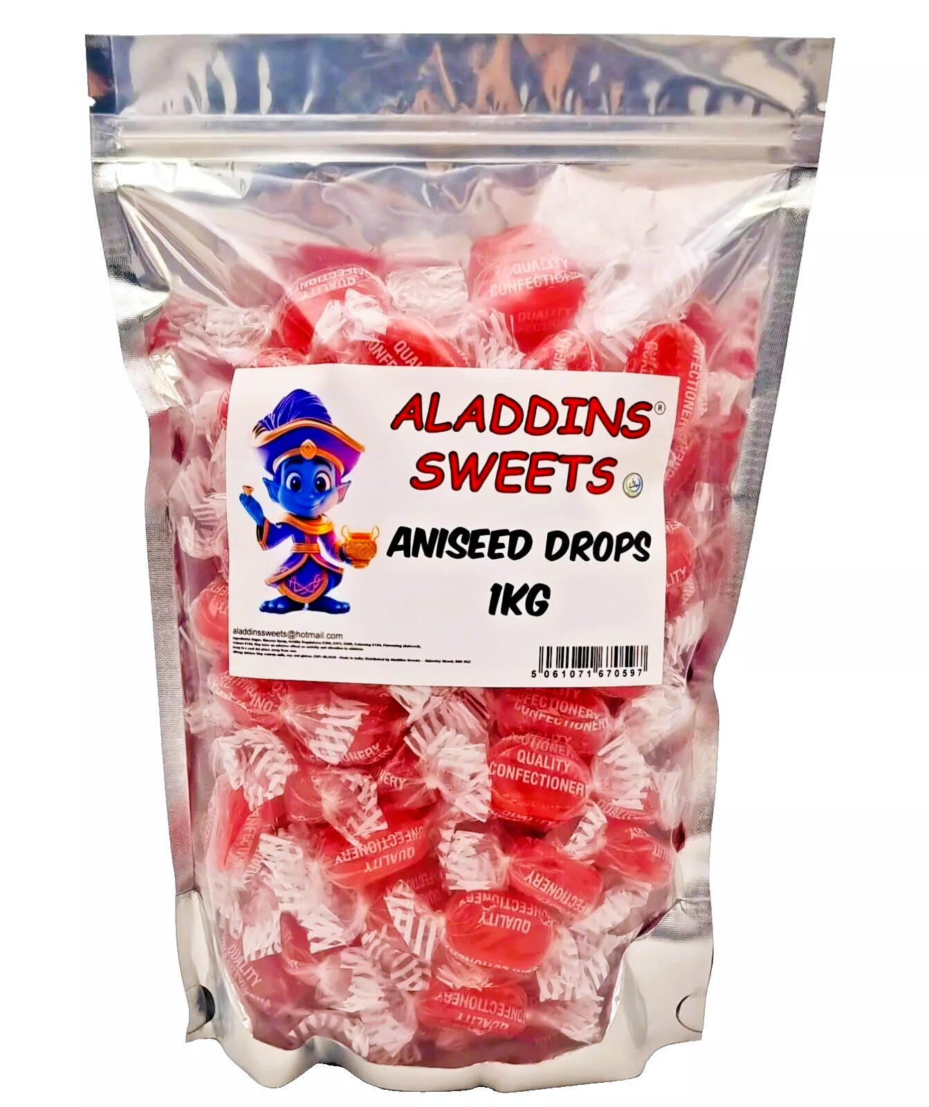 Aniseed Drop Boiled Sweets - Pick N Mix 1kg 3kg 500g Tub Candy - Aladdins Sweets Bulk Buy