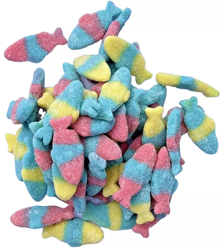 1kg Halal Fizzy Sour Jelly Neon Fish | Aladdins Sweets
