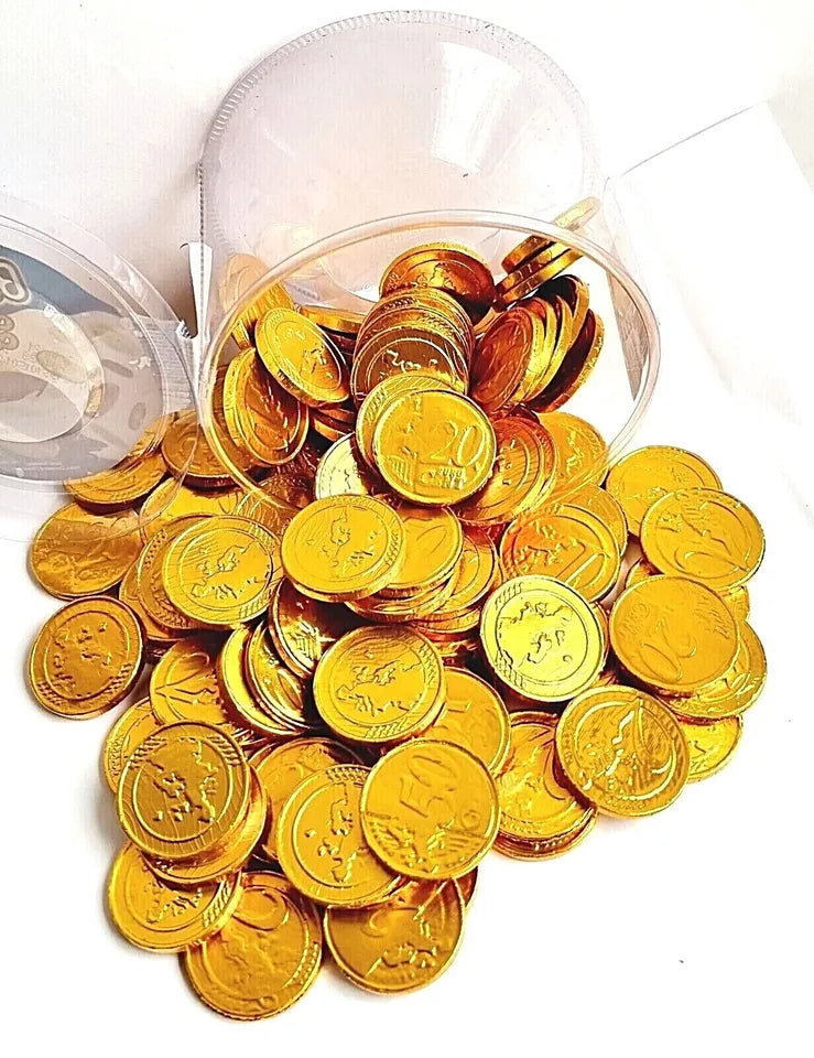 Pack of 100 Halal Dippo Milk Compound Chocolate Gold Money Coin