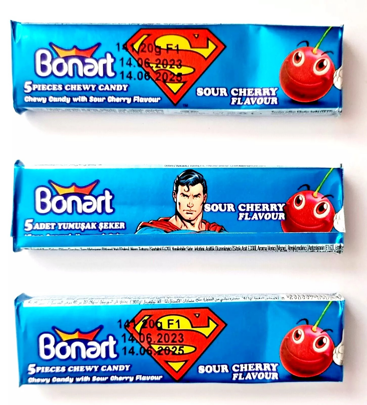 Pack of 24 Halal Bonart Super Hero Batman (Expiry 12/4/25) & Superman (Expiry 14/06/25) Chew Sweets