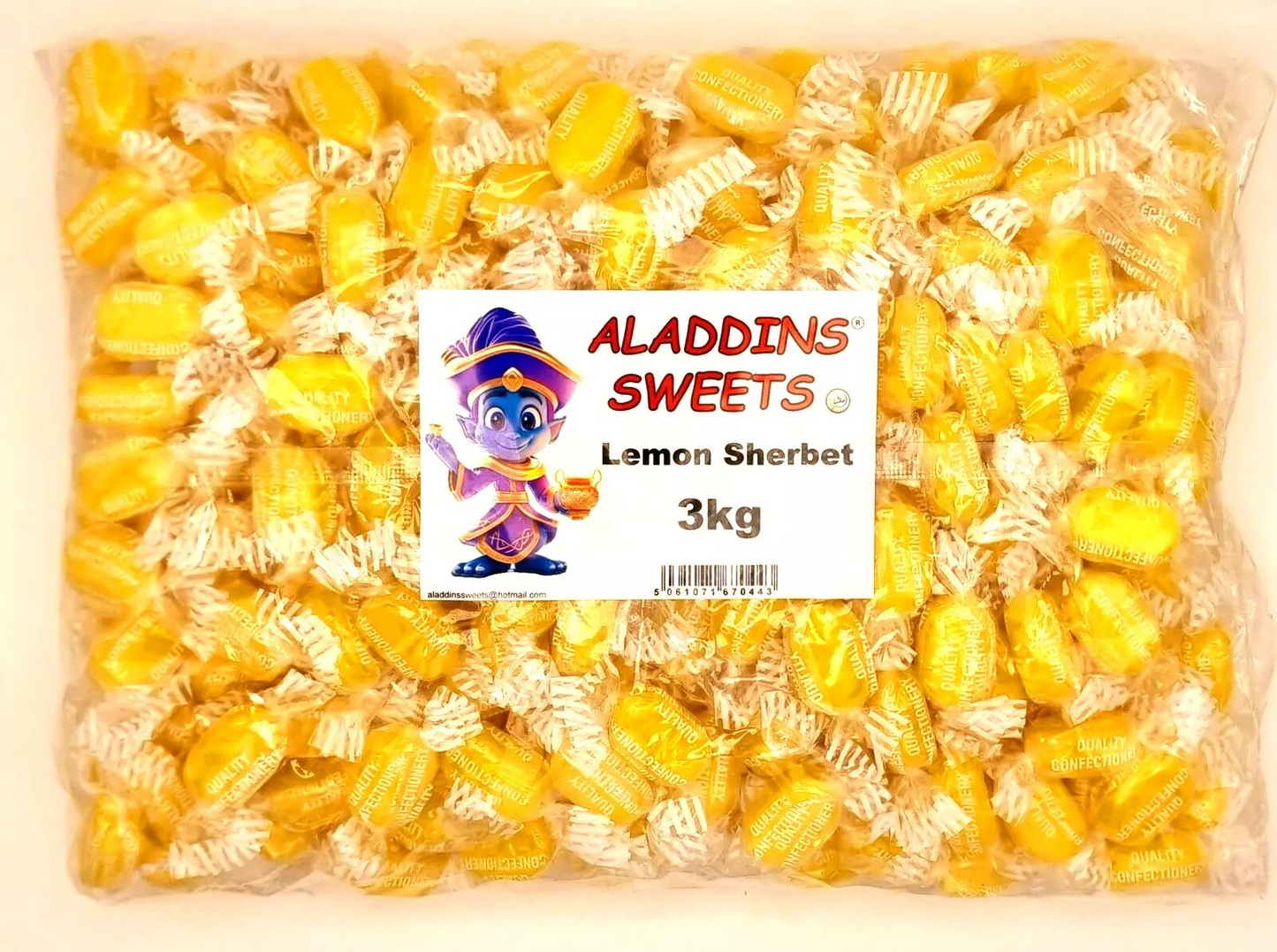 Lemon Sherbet Centre Boiled Sweets - Pick N Mix 1kg 3kg 500g Tub Candy - Aladdins Sweets Bulk Buy