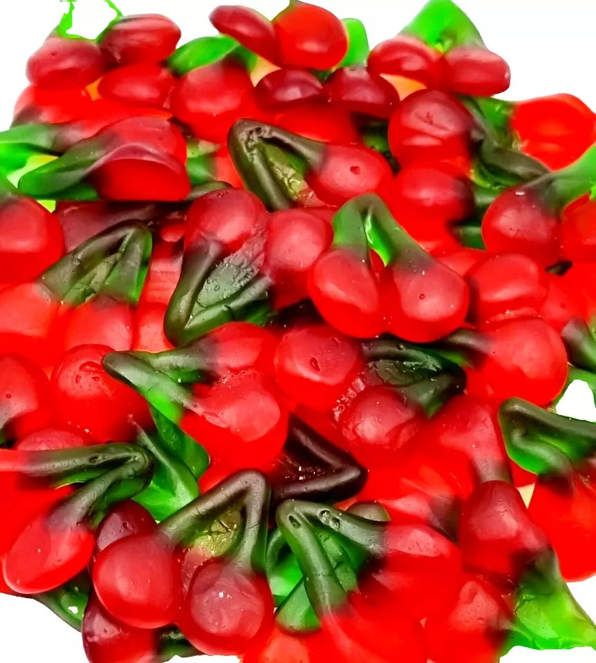 1kg Twin Cherries Halal Jellies Aladdins Sweets Jelly Bag