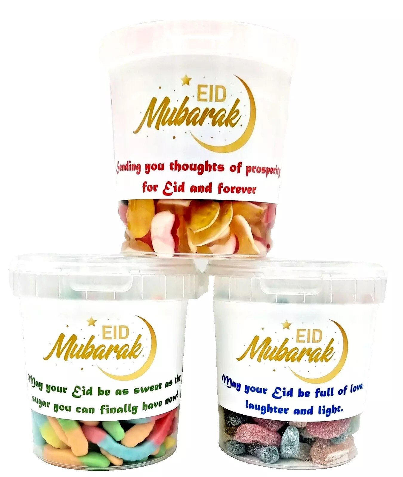 Eid Mubarak Gift Pick N Mix Retro Sour Fizzy 500g Tubs, Halal Assorted Candy Jelly Sweets