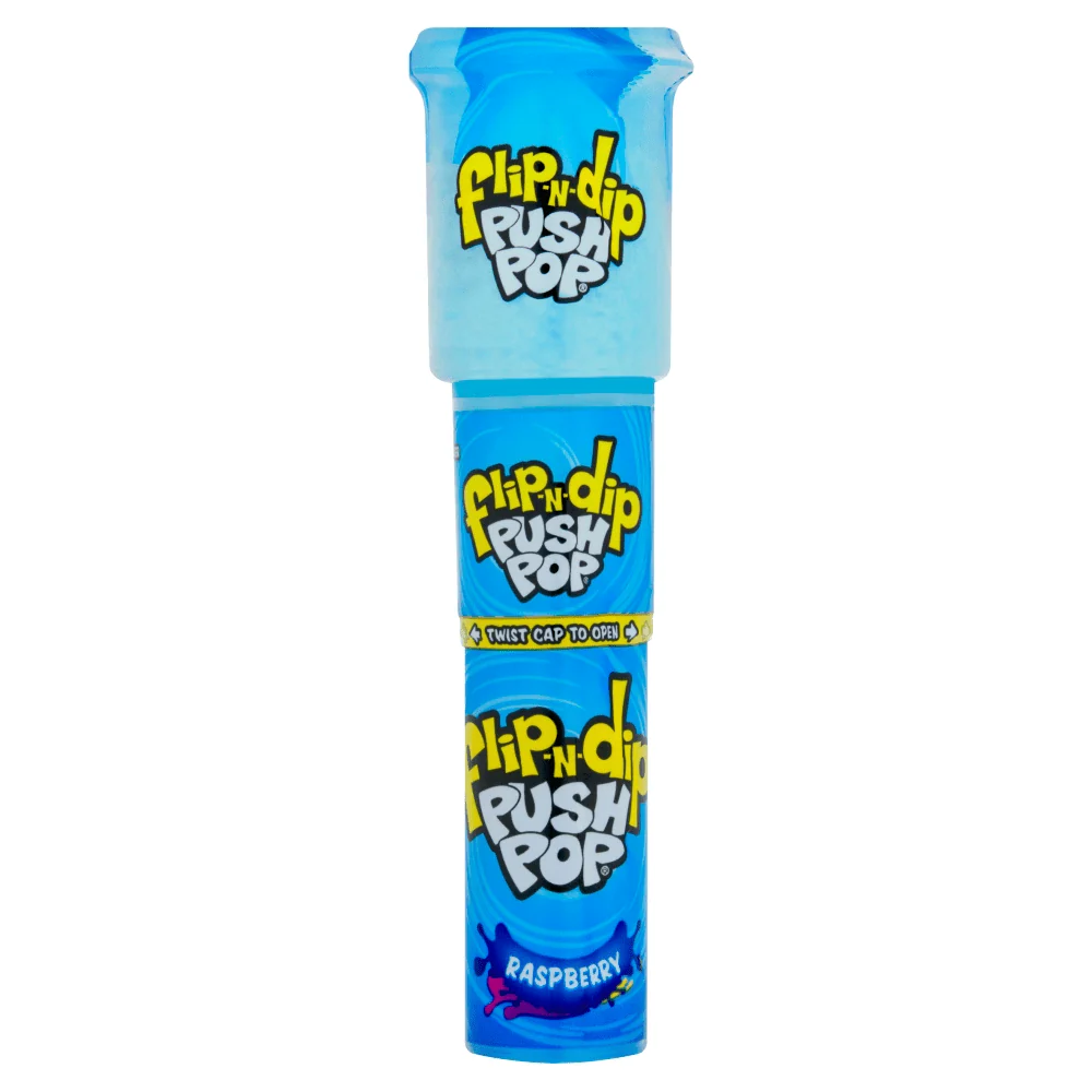 12 x 25g Flip n Dip Push Pops - Lollipops - Cola, Strawberry & Raspberry Flavour Sherbet