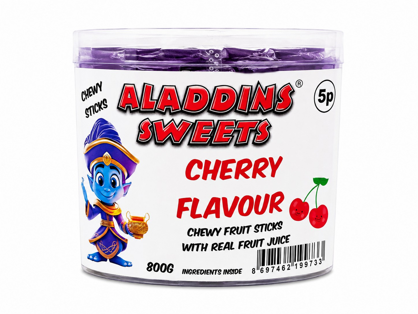 PACK OF 125 HALAL TROFFYUM CHERRY FLAVOUR CHEW STICKS
