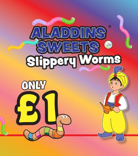 Slippery Worms Jellies Pack of 12 | Aladdins Sweets