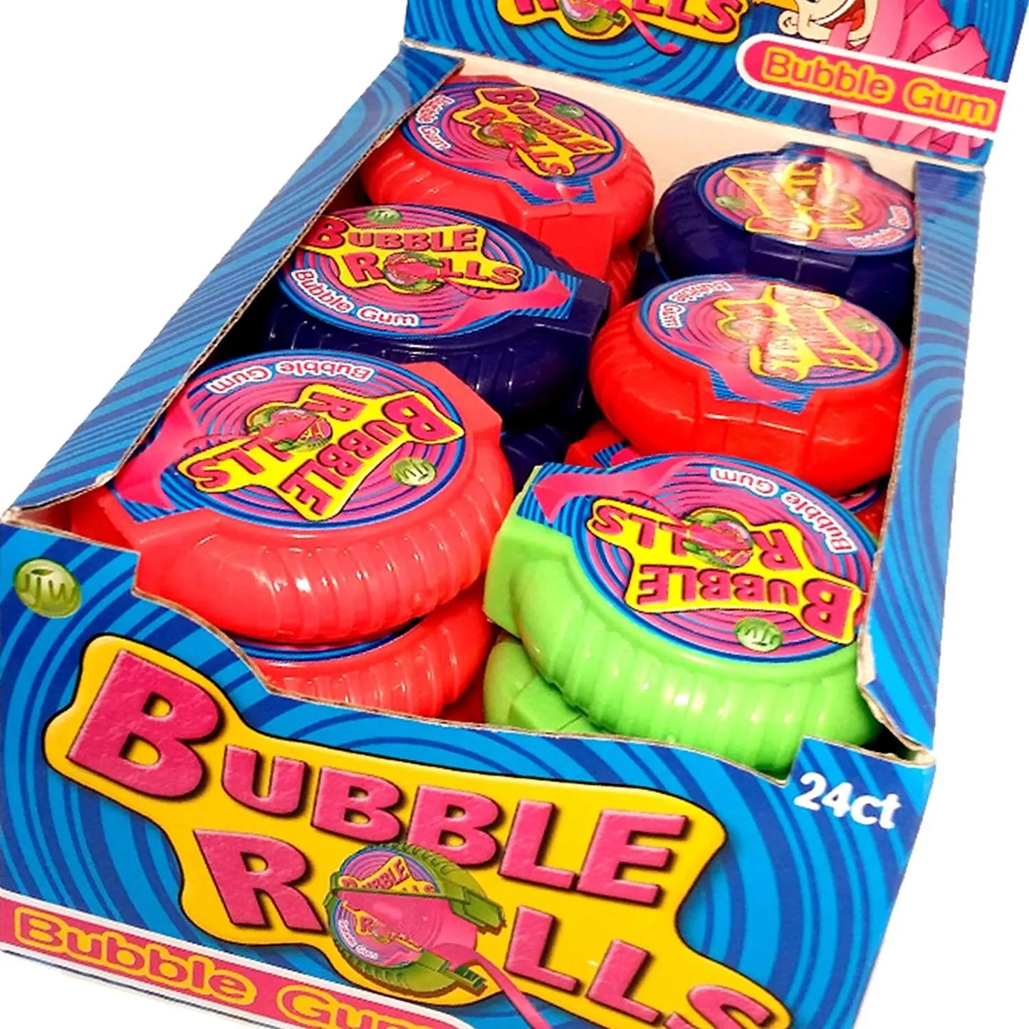 Pack of 24 Halal MINI BUBBLEGUM ROLLS Fruit Flavoured Jellyman