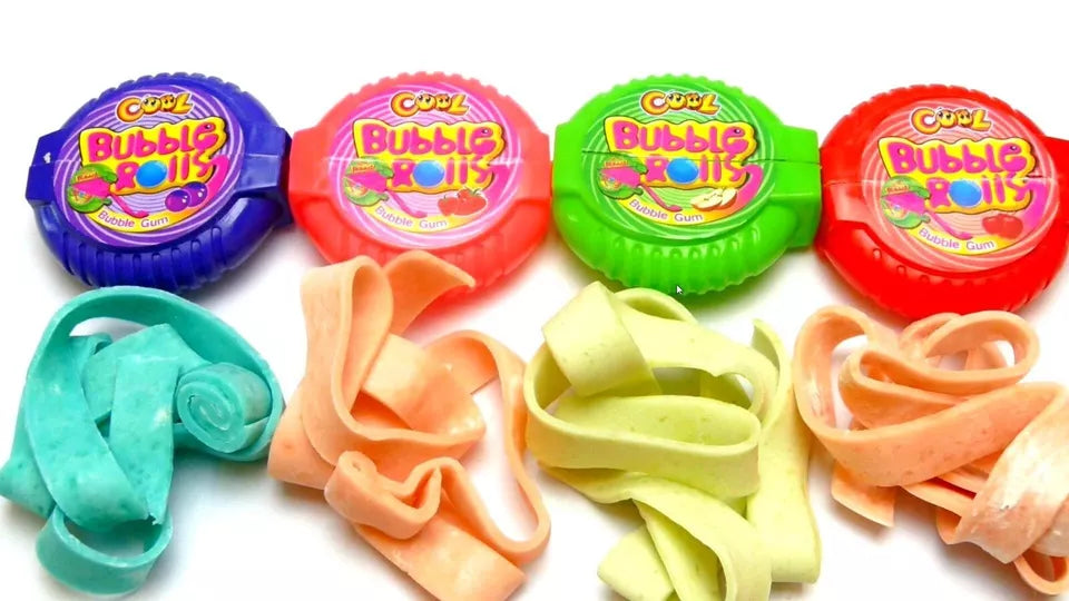 Pack of 24 Halal MINI BUBBLEGUM ROLLS Fruit Flavoured Jellyman