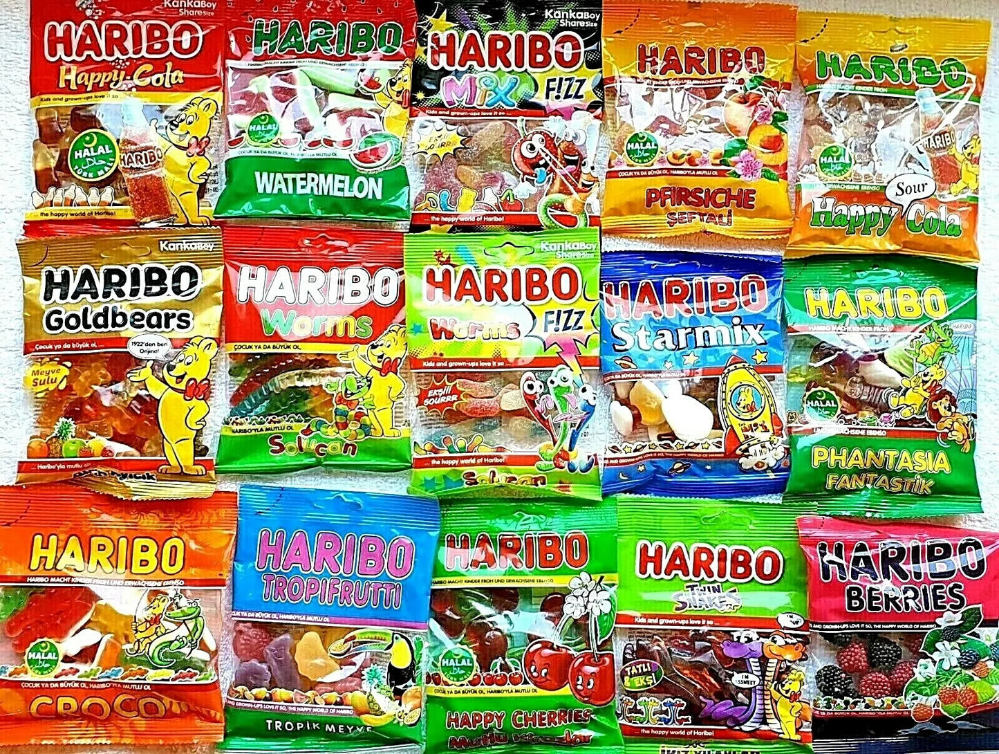 PACK OF 12 HALAL HARIBO GUMMY FRUITY SWEETS