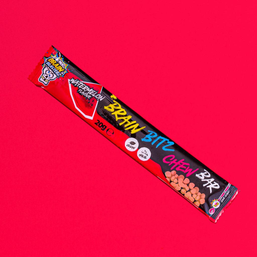 PACK OF 24 HALAL Brain Bitz Chew Bar Brain Blasterz