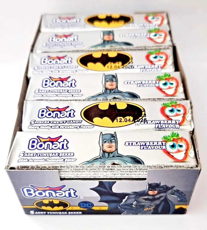 Pack of 24 Halal Bonart Super Hero Batman (Expiry 12/4/25) & Superman (Expiry 14/06/25) Chew Sweets