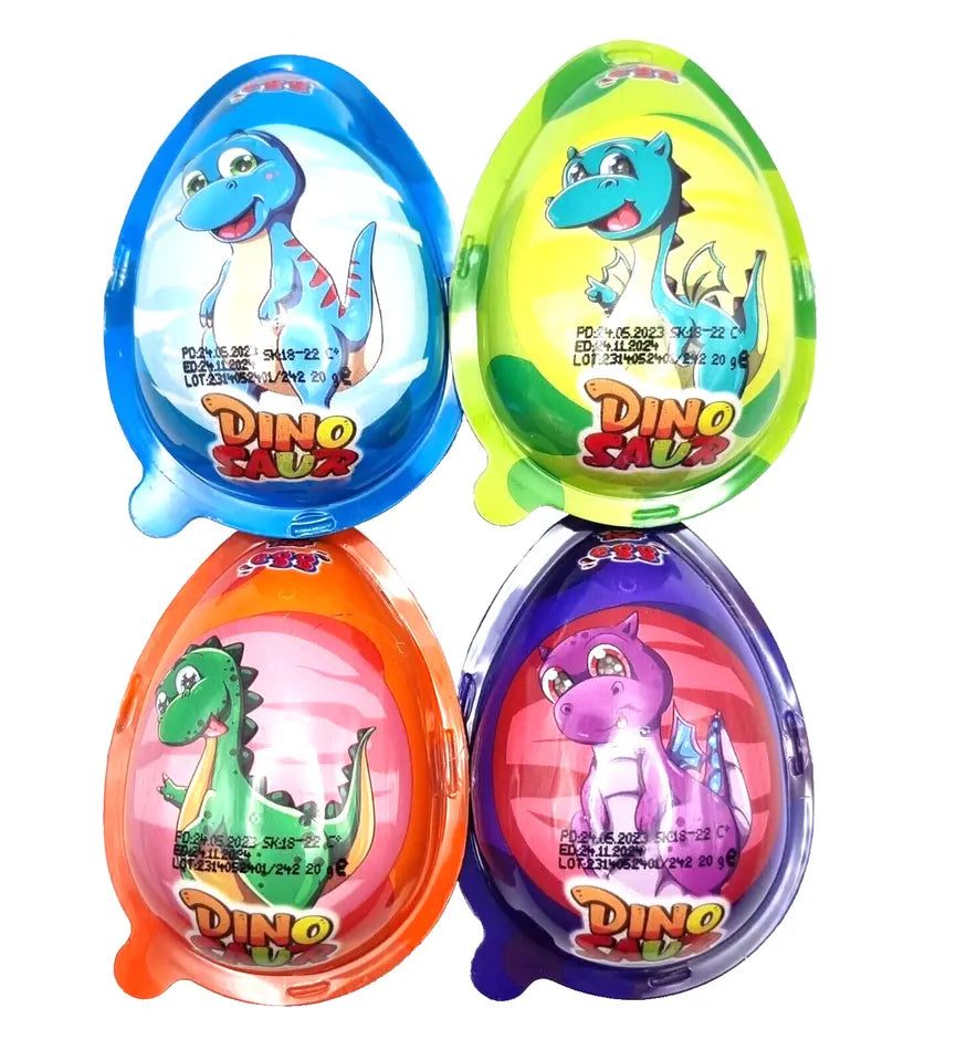 Pack Of 24 Surprise Chocolate Egg with Dinosaur Toy Halal