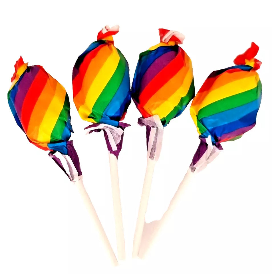 Pack of 100 Sweet Rainbow Lollipops Halal, Vegan Candy
