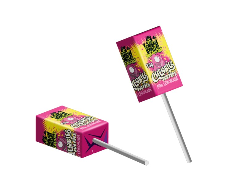 30 x 10g Sour Chewbies Duo Pops - Assorted Flavours - Retro Drumstick - Chewy Lollipops -
