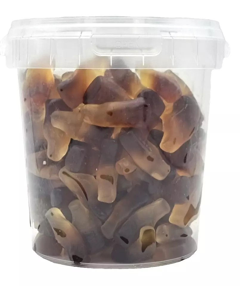 500g Cola Bottles Jellies, Halal Aladdins Sweets Jelly Tub