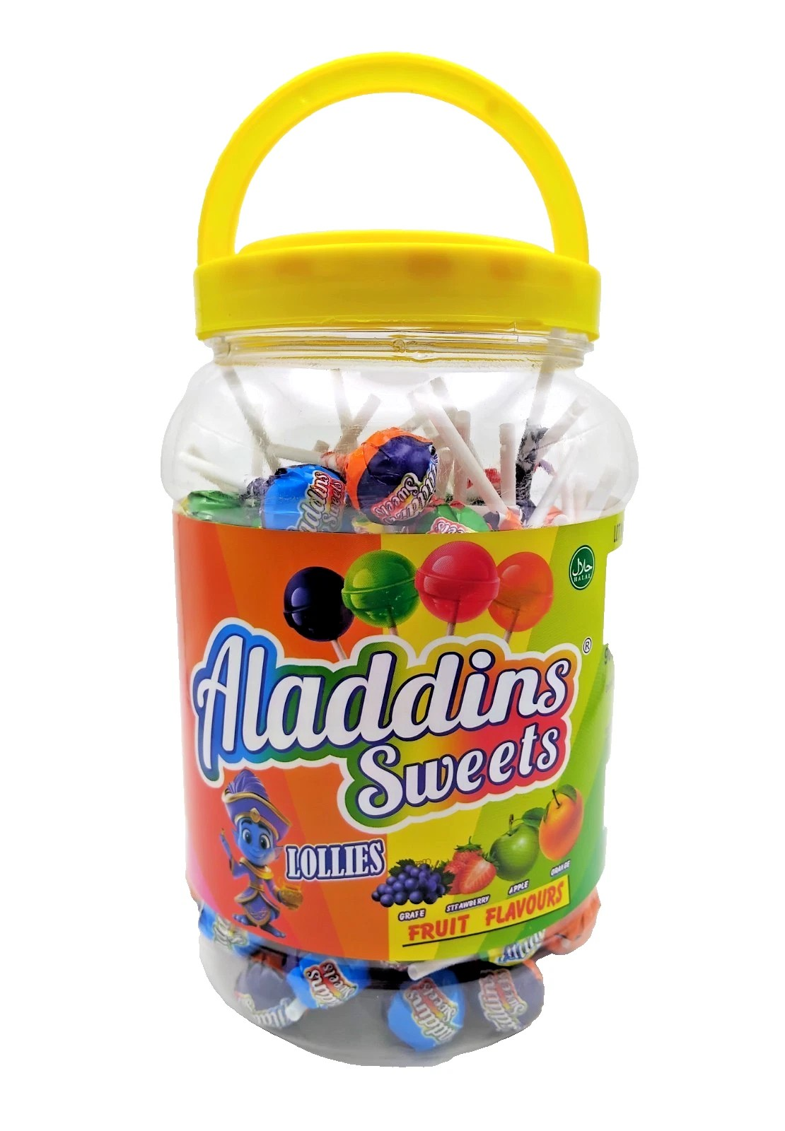 120 x Lollipops - Aladdins Sweets - Assorted Fruit - Kids Party Favour Bags Gift - Halal
