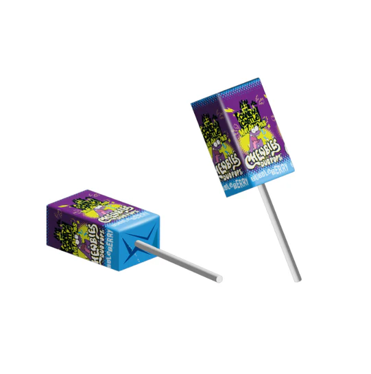 30 x 10g Sour Chewbies Duo Pops - Assorted Flavours - Retro Drumstick - Chewy Lollipops -