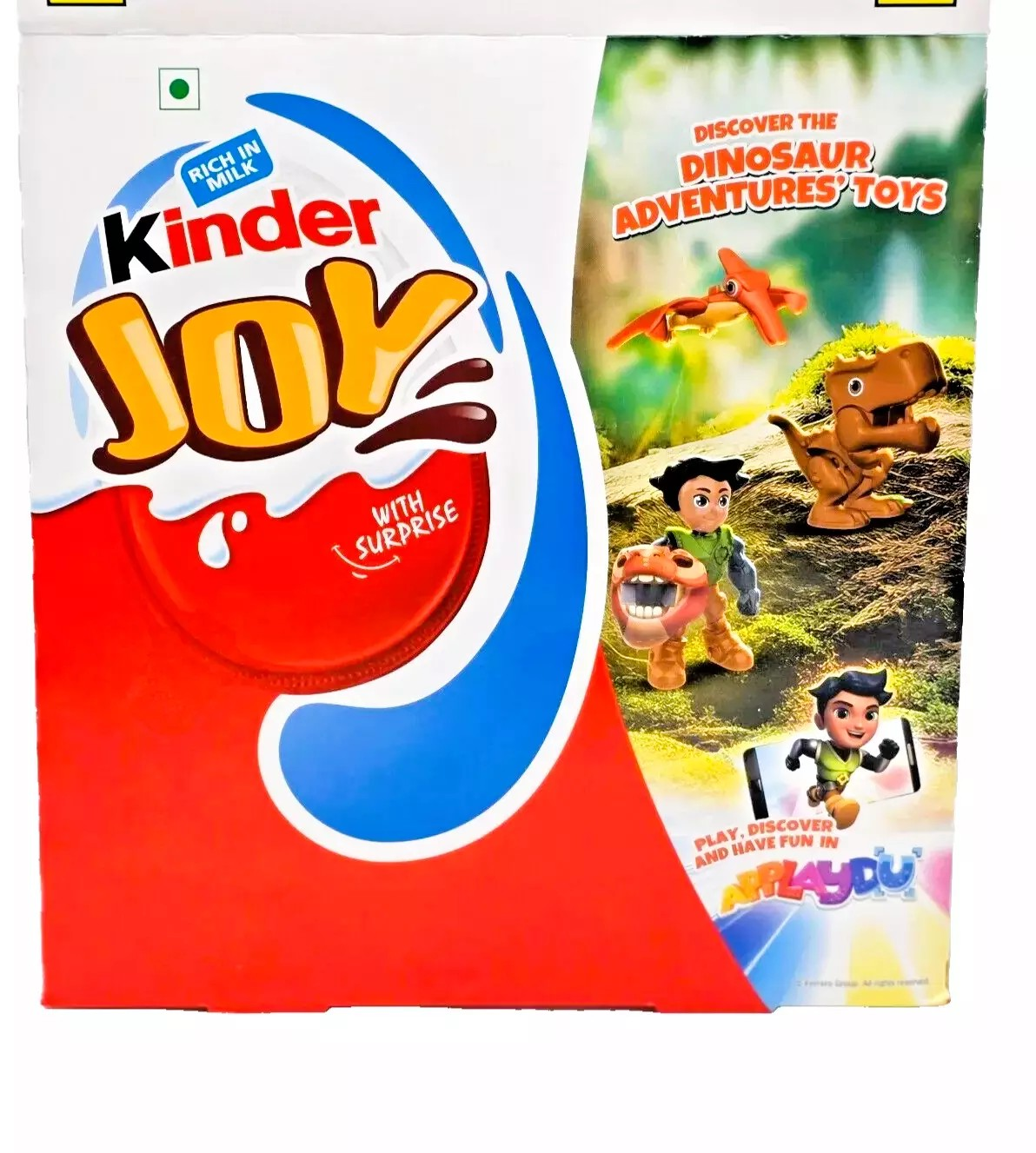 Kinder Joy Dinosaur Adventure 20g (Expiry 15/06/2025) | Pack of 24 I Chocolate Surprise Egg Easter