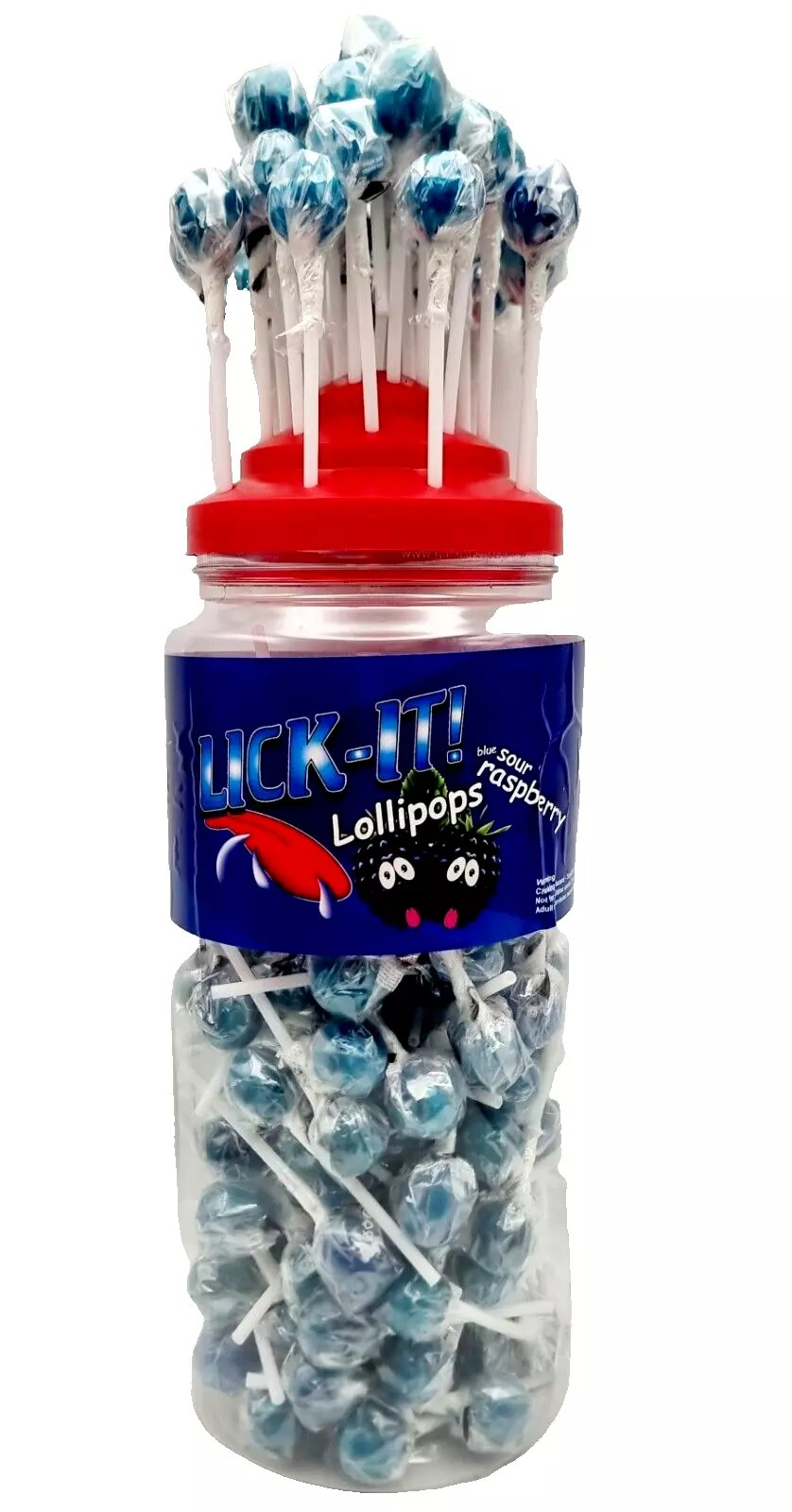 Lick It Lollipops Blue Sour Raspberry 150 x Lollies Kids Party Bags Halal sweets