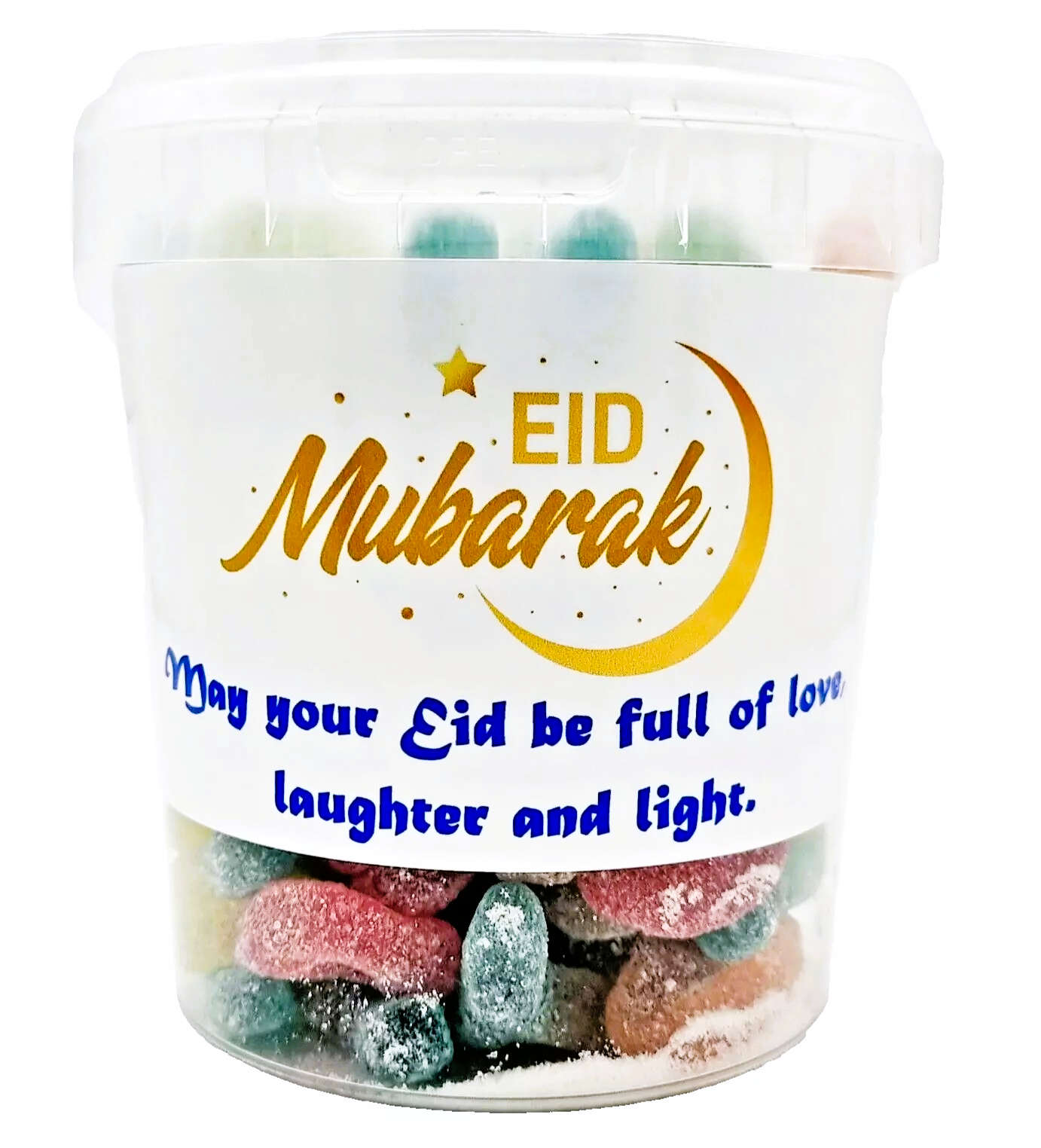Eid Mubarak Gift Pick N Mix Retro Sour Fizzy 500g Tubs, Halal Assorted Candy Jelly Sweets