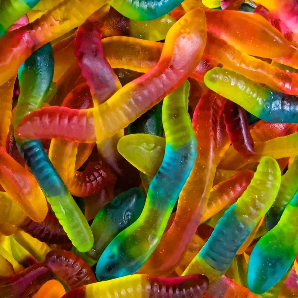 1kg Jelly Big Worms - Halal Jellies - Aladdins Sweets Bags