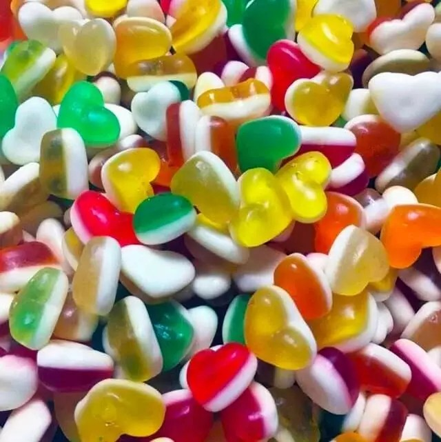 1kg Little Jelly Hearts - Halal Jellies - Aladdins Sweets Bags