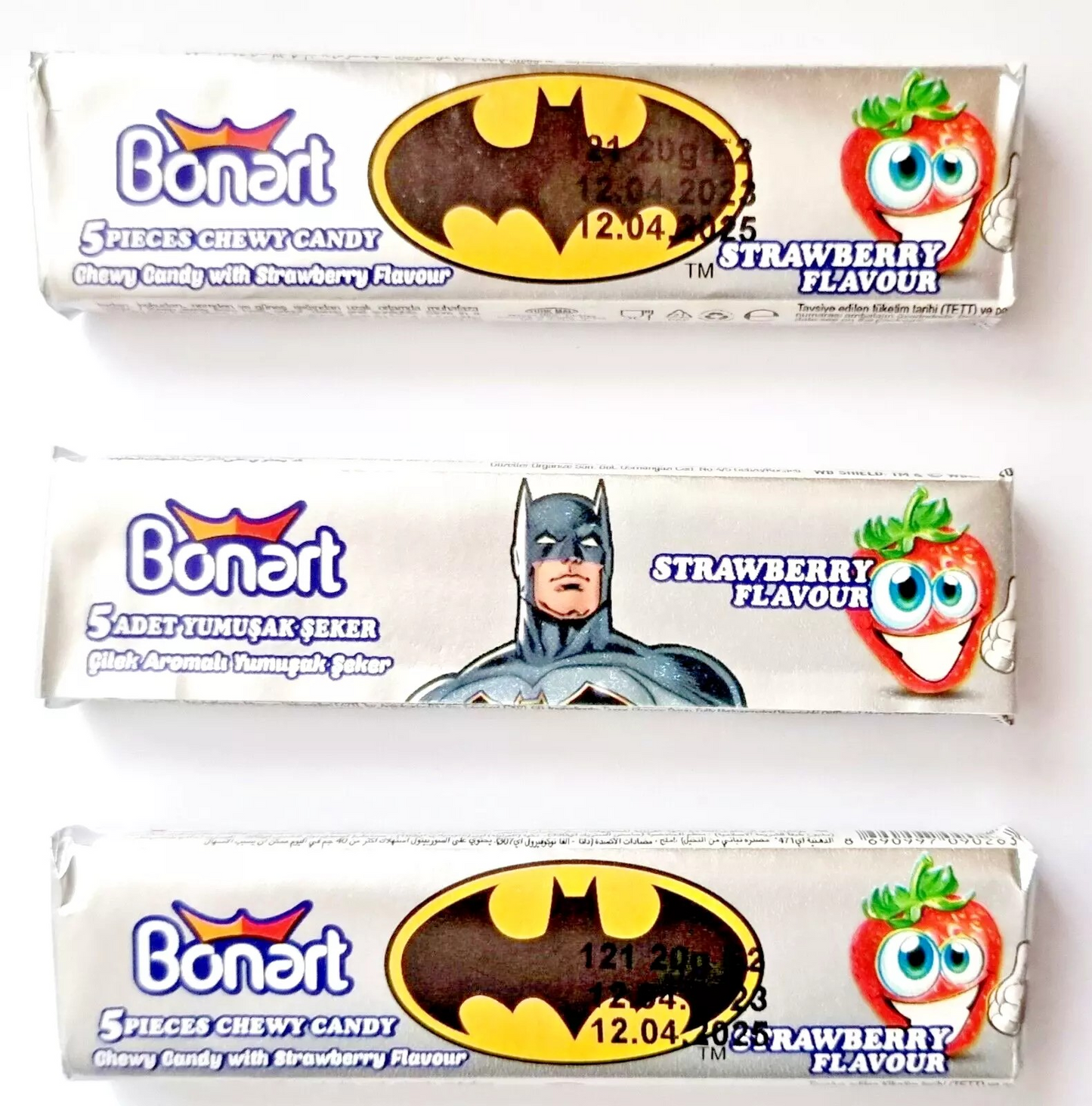 Pack of 24 Halal Bonart Super Hero Batman (Expiry 12/4/25) & Superman (Expiry 14/06/25) Chew Sweets