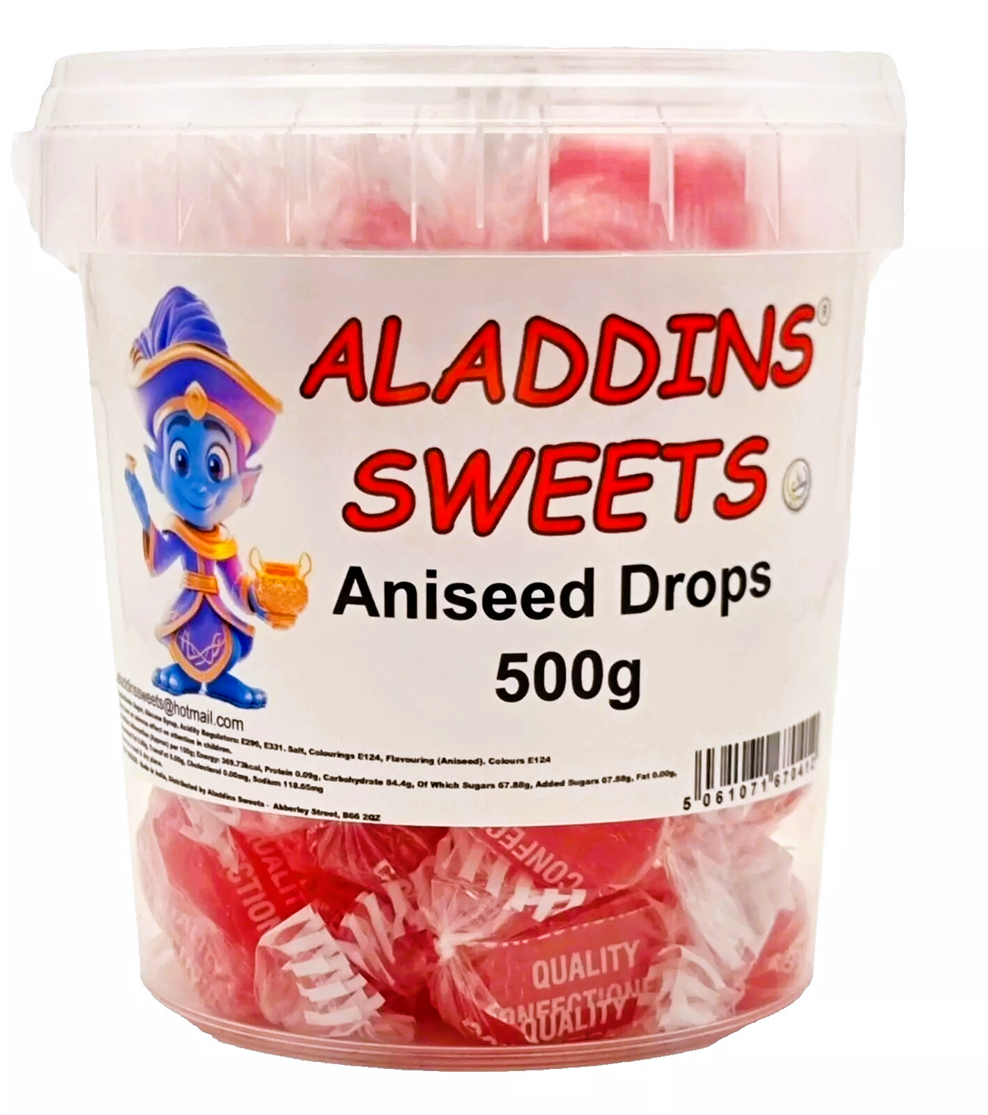 Aniseed Drop Boiled Sweets - Pick N Mix 1kg 3kg 500g Tub Candy - Aladdins Sweets Bulk Buy