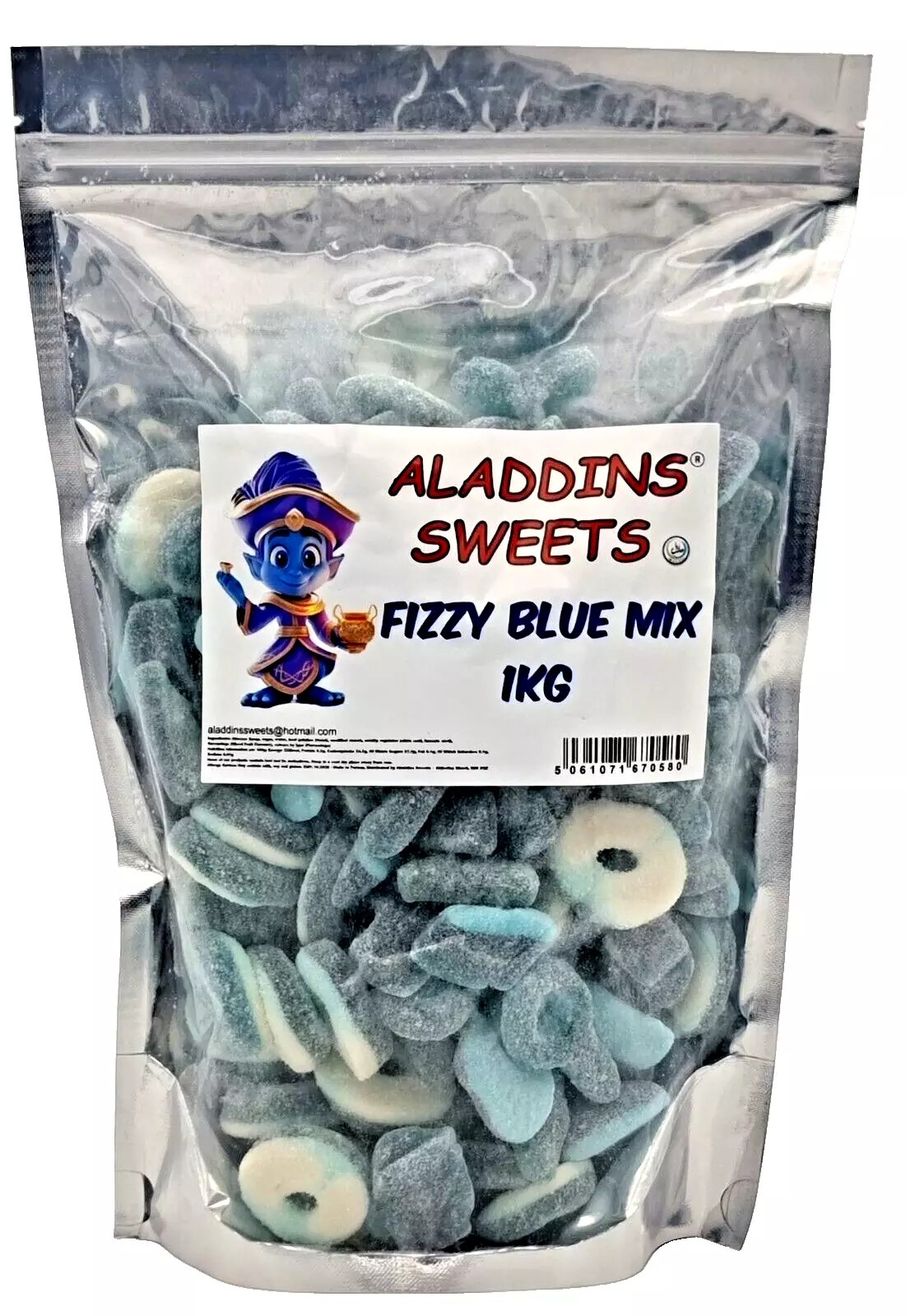 1kg Fizzy Blue Pick n Mix Jelly Halal Sweets - Aladdins Sweets - Assortment of Jellies Party Mix Candy