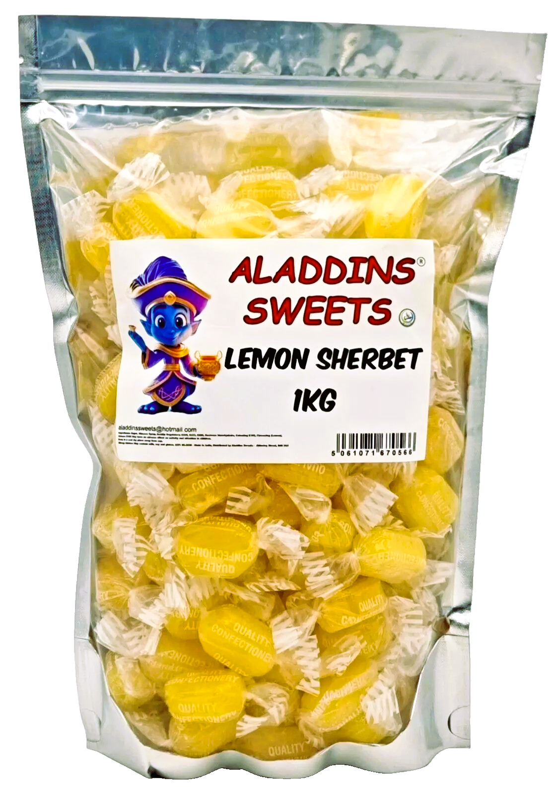 Lemon Sherbet Centre Boiled Sweets - Pick N Mix 1kg 3kg 500g Tub Candy - Aladdins Sweets Bulk Buy