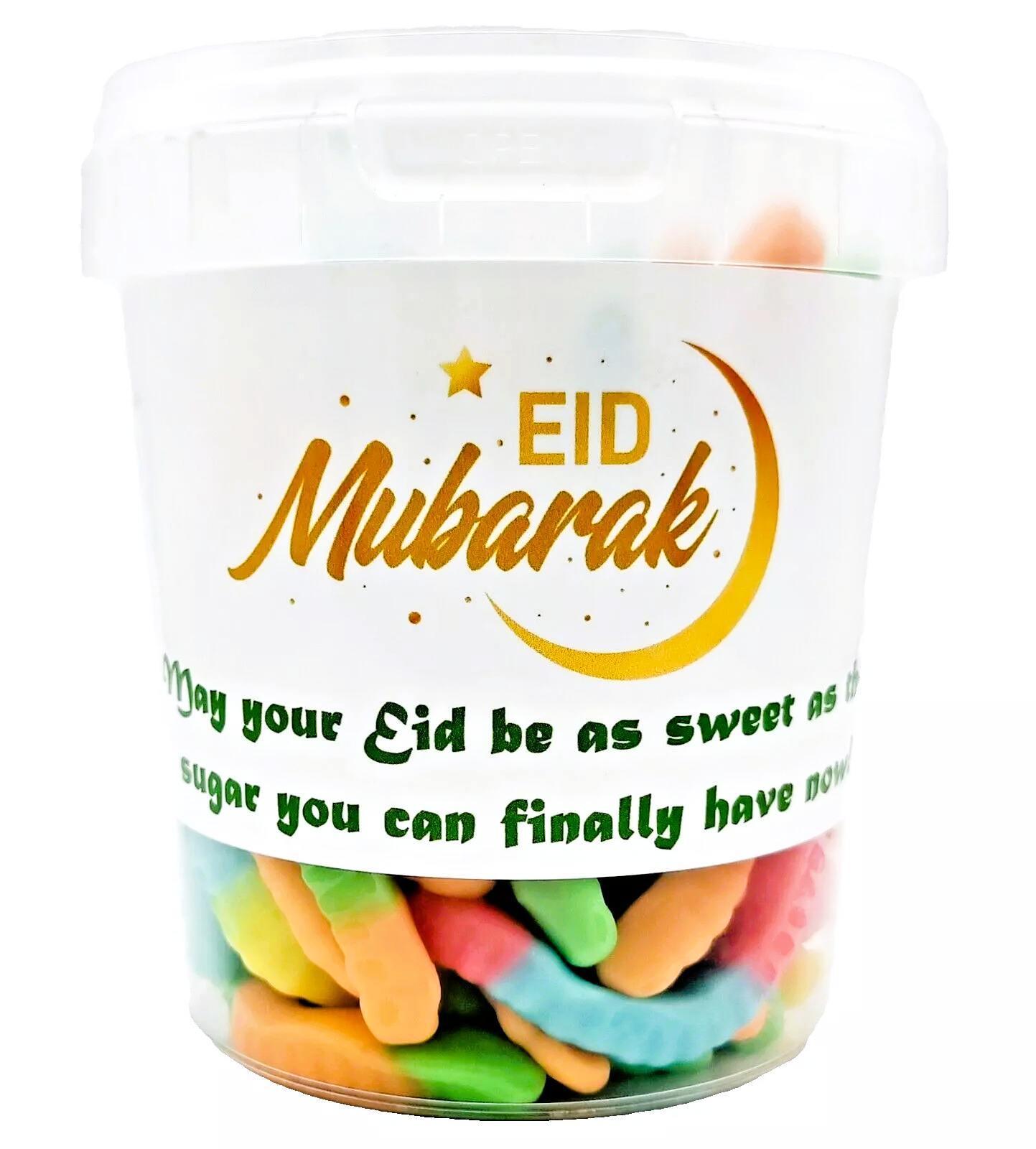 Eid Mubarak Gift Pick N Mix Retro Sour Fizzy 500g Tubs, Halal Assorted Candy Jelly Sweets