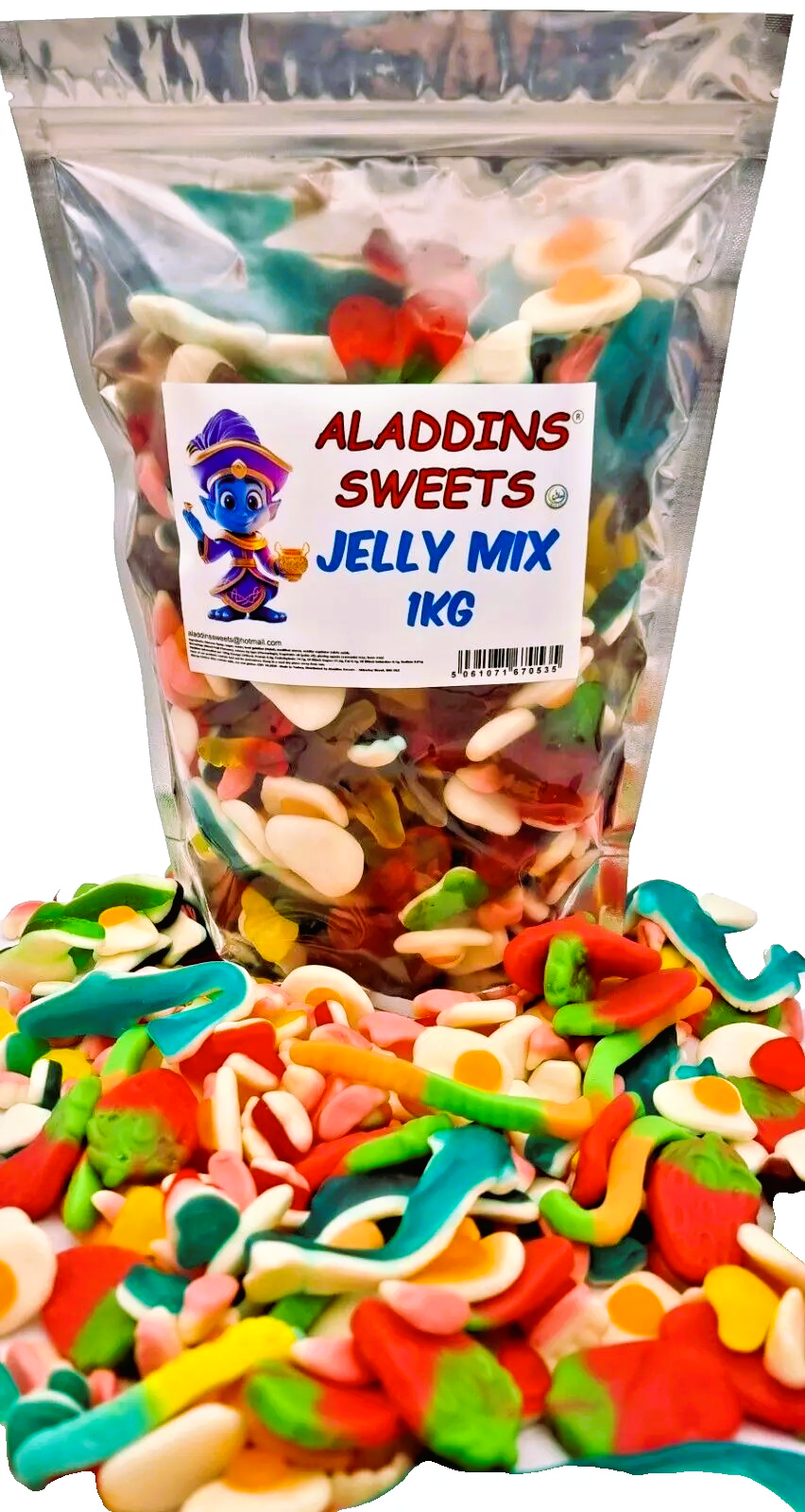 1kg Jelly Pick n Mix Halal Sweets - Aladdins Sweets - Assortment of Jellies Party Mix Candy