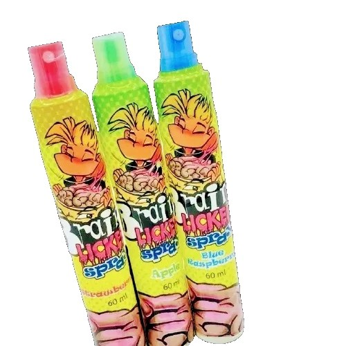Pack of 12 Brain Licker Sour Spray - Apple, Blue Raspberry & Strawberry