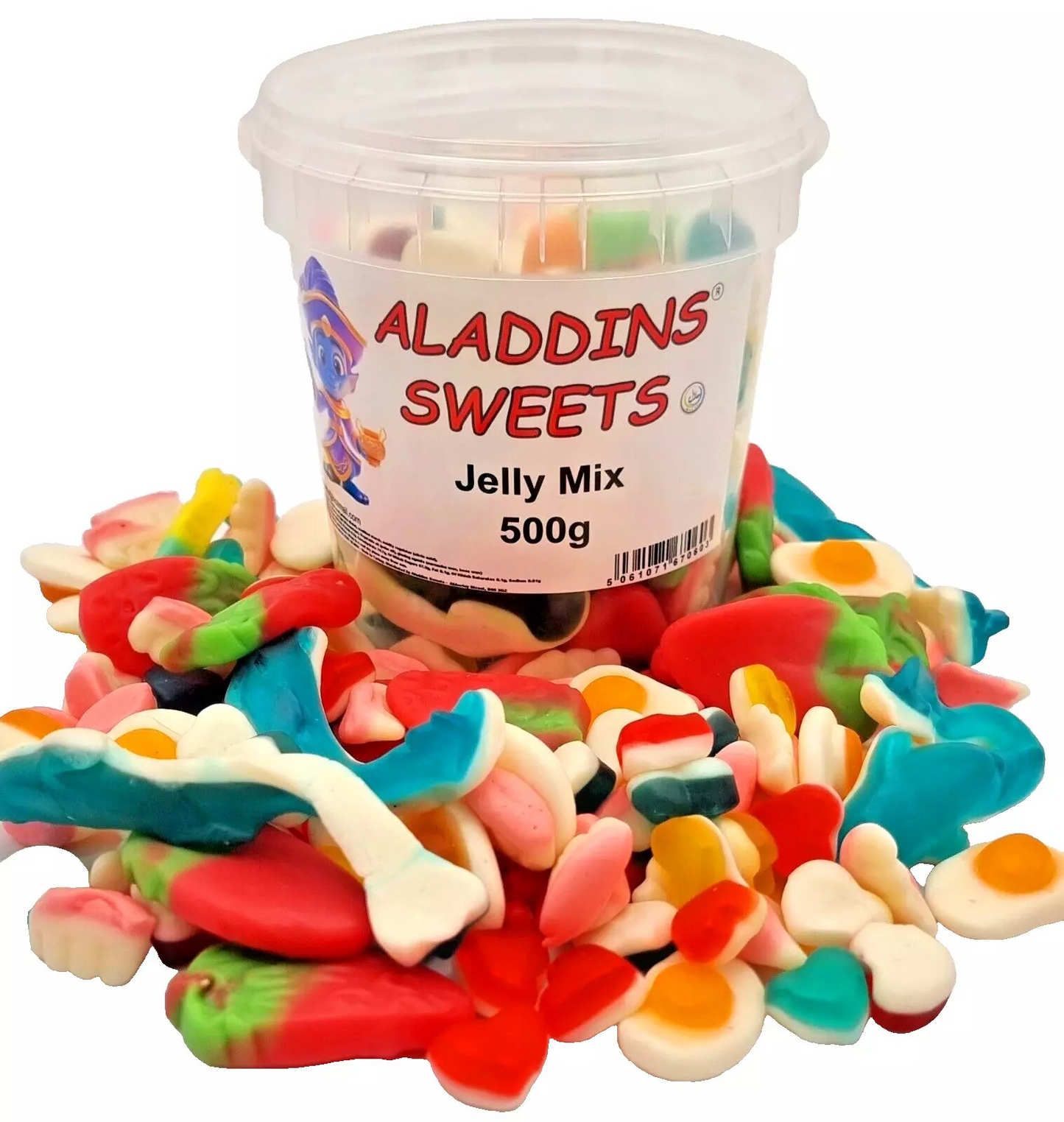 500g Jelly Pick n Mix, Halal Aladdins Sweets Tub - Assortment of Jellies