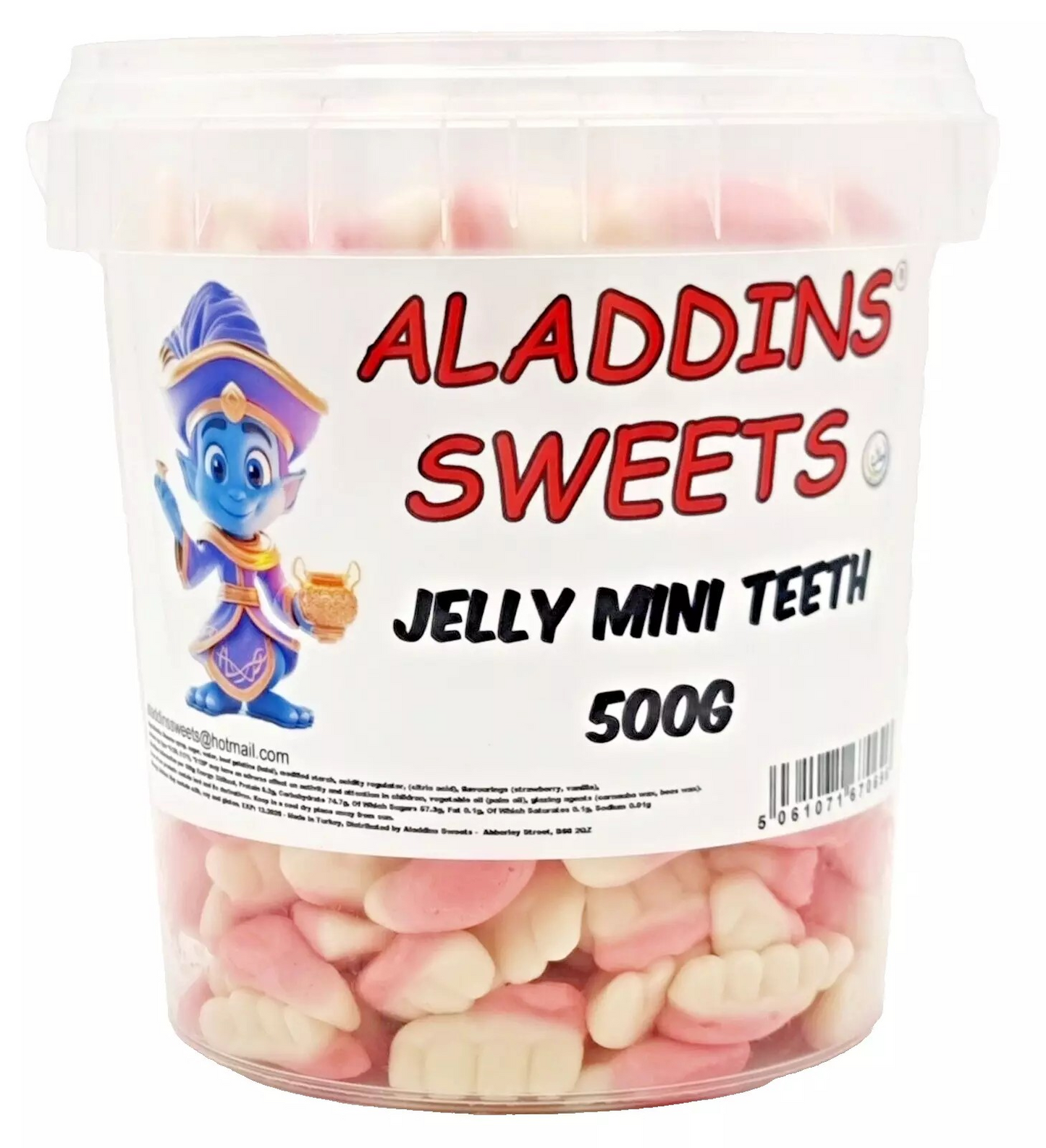 500g Little Foam Teeth Jellies, Halal Aladdins Sweets Tub