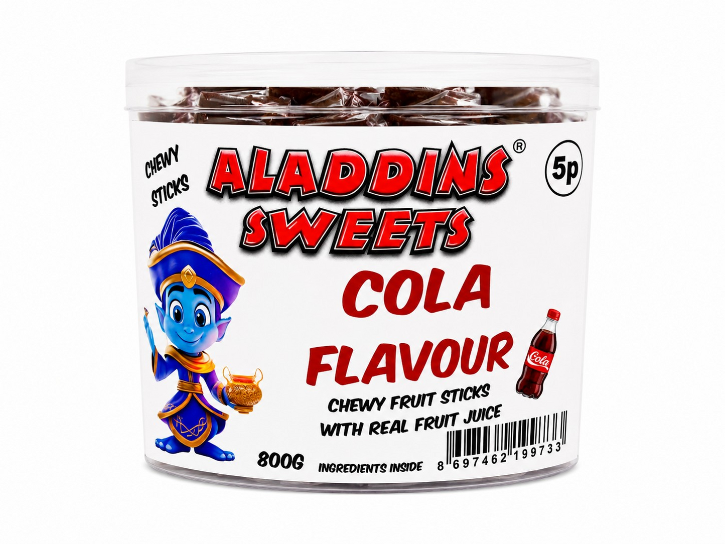 PACK OF 125 HALAL TROFFYUM COLA FLAVOUR CHEW STICKS