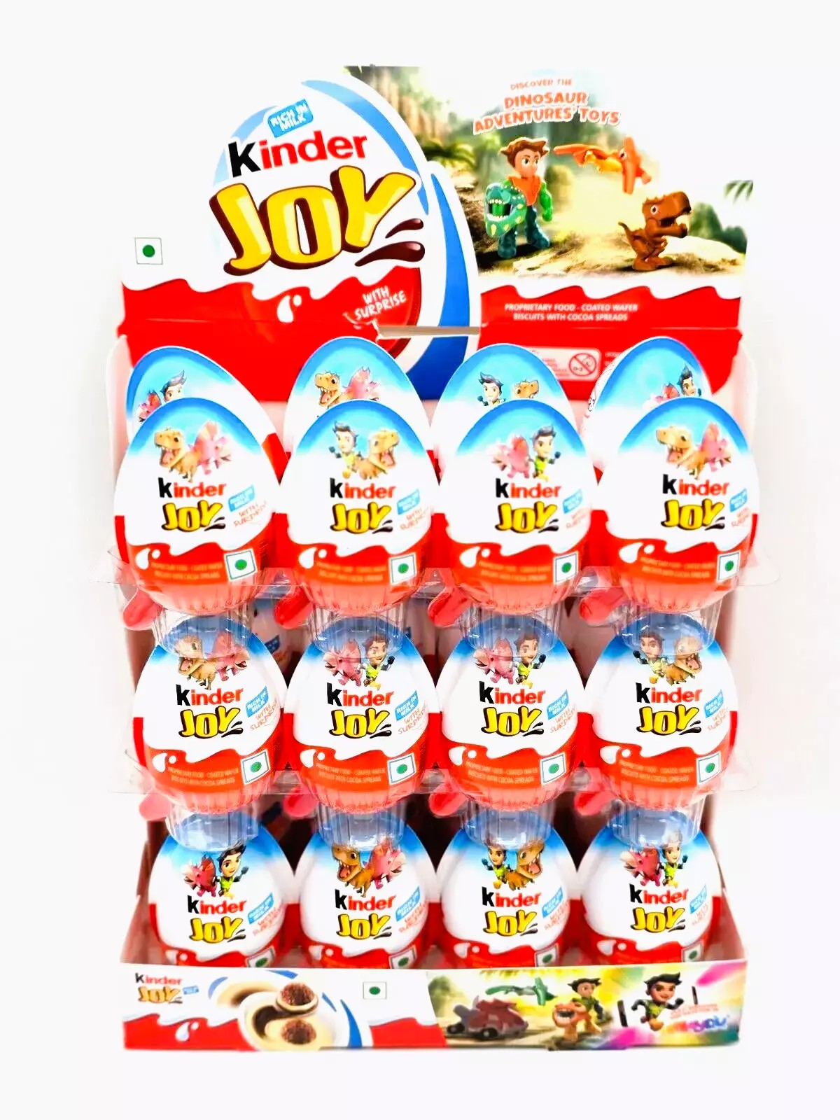 Kinder Joy Dinosaur Adventure 20g (Expiry 15/06/2025) | Pack of 24 I Chocolate Surprise Egg Easter