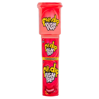 12 x 25g Flip n Dip Push Pops - Lollipops - Cola, Strawberry & Raspberry Flavour Sherbet