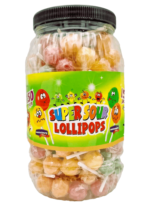 PACK OF 150 HALAL SUPER SOUR LOLLIPOPS PACK