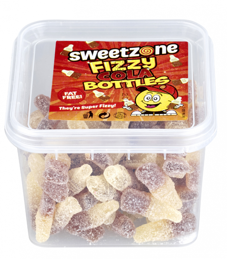 PACK OF 24 HALAL SWEETZONE FIZZY COLA BOTTLES MINI TUBS