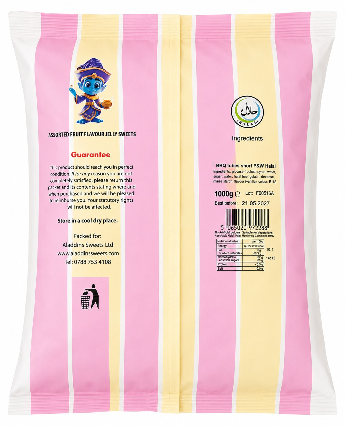 1kg Pink & White Large Marshmallows - Halal - Aladdins Sweets