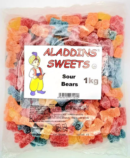 1kg Halal Fizzy Sour Jelly Bears  | Aladdins Sweets