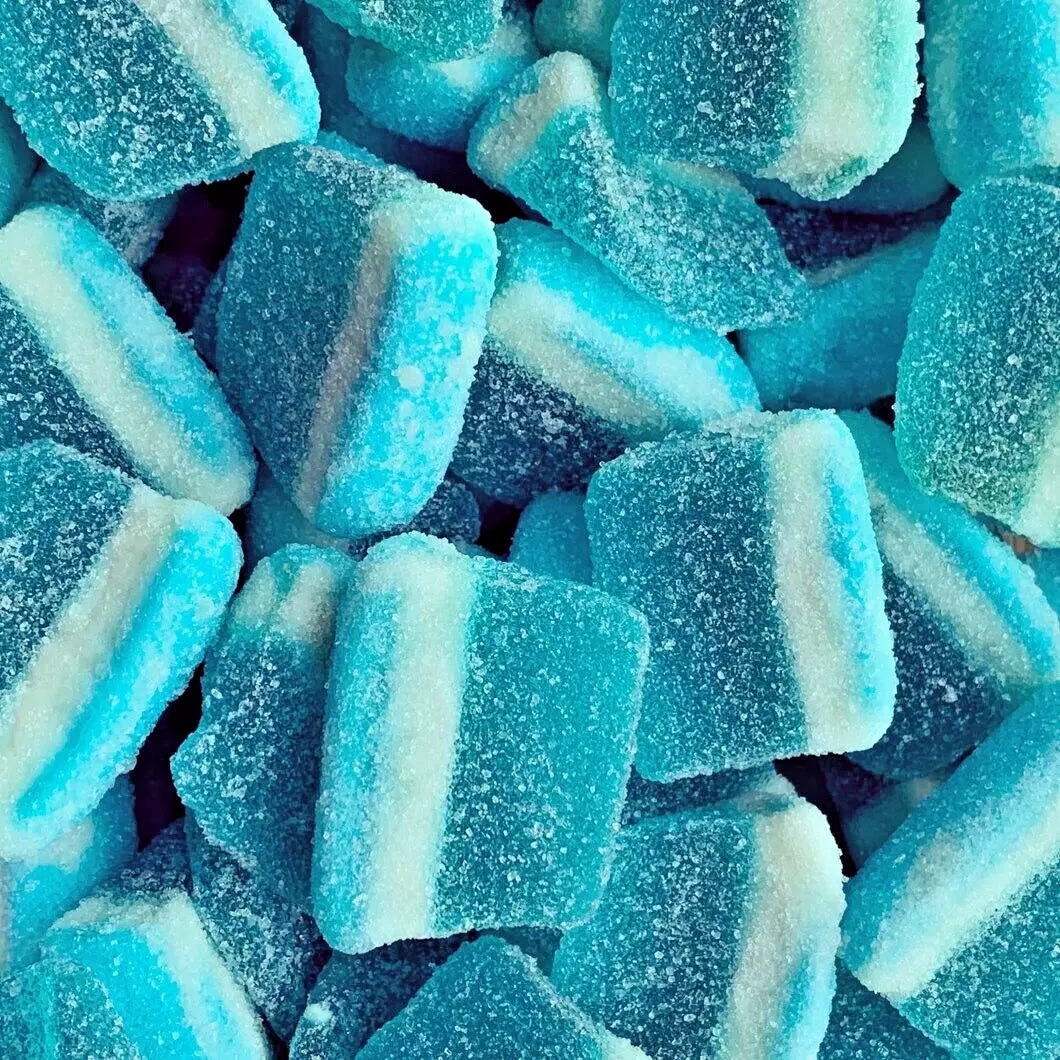 1kg Halal Fizzy Sour Jelly Blue Raspberry Slices Aladdins Sweets