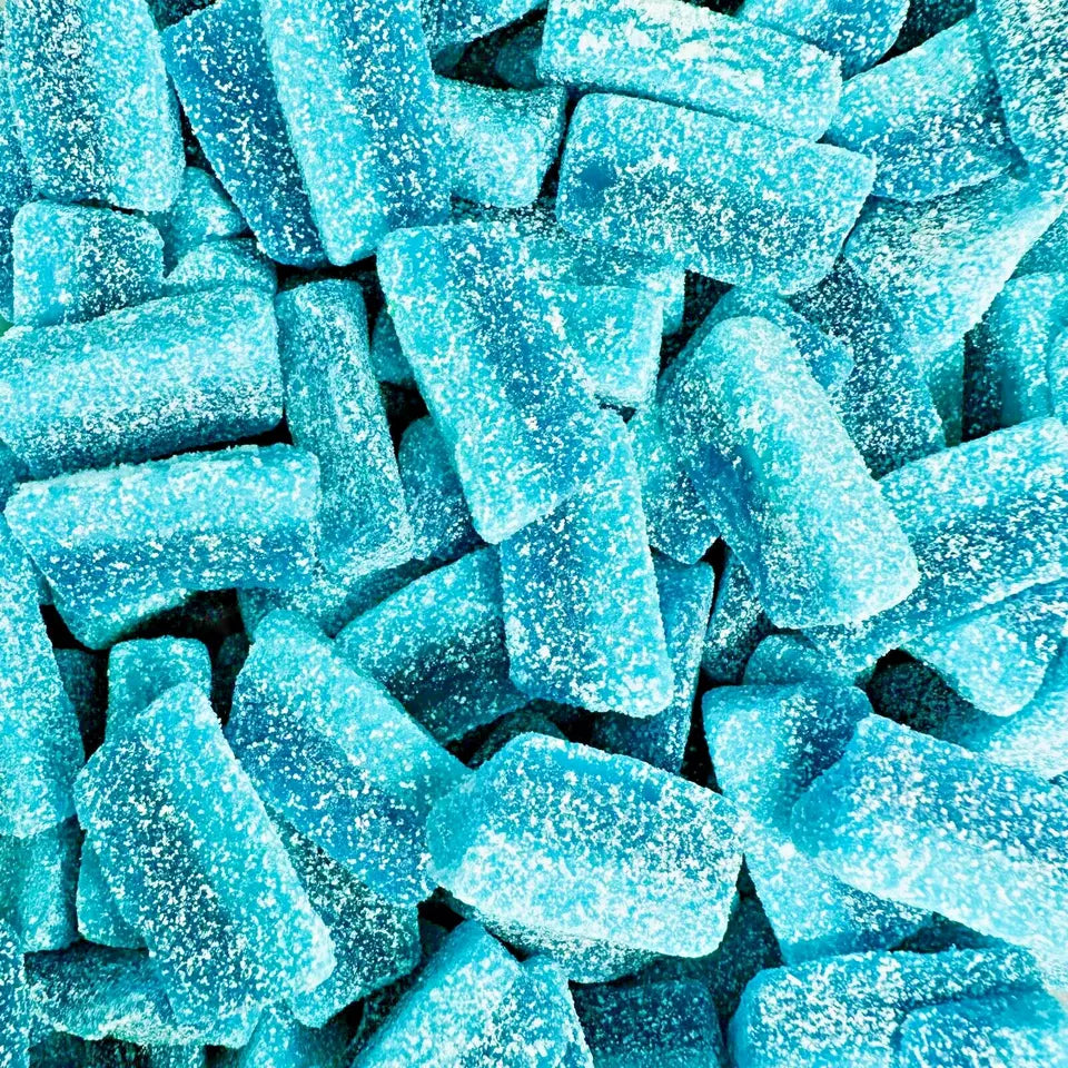 1kg Halal Fizzy Sour Jelly Blue Raspberry Slices Aladdins Sweets