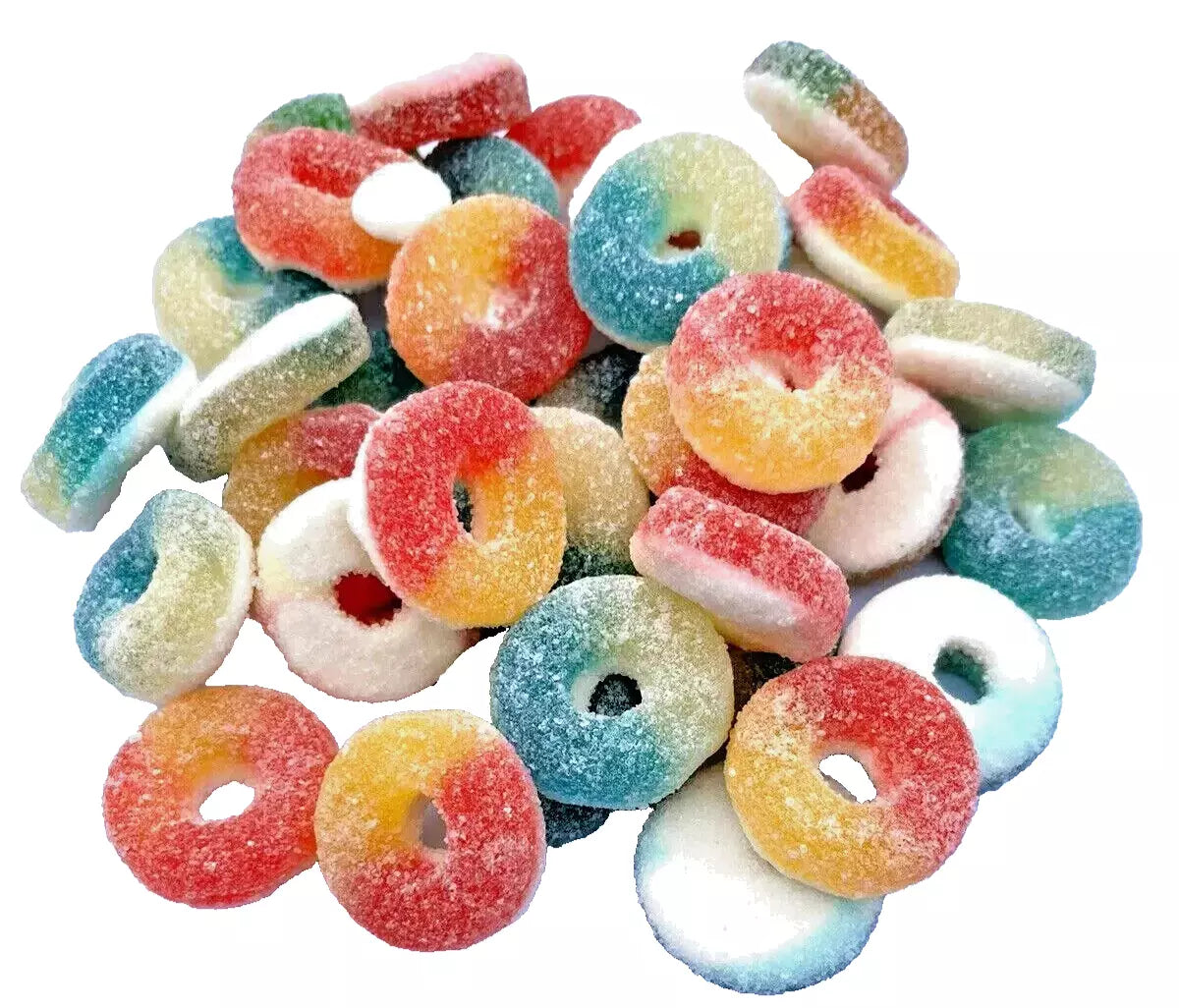 1kg Halal Fizzy Sour Jelly Mixed Rings -Aladdins Sweets