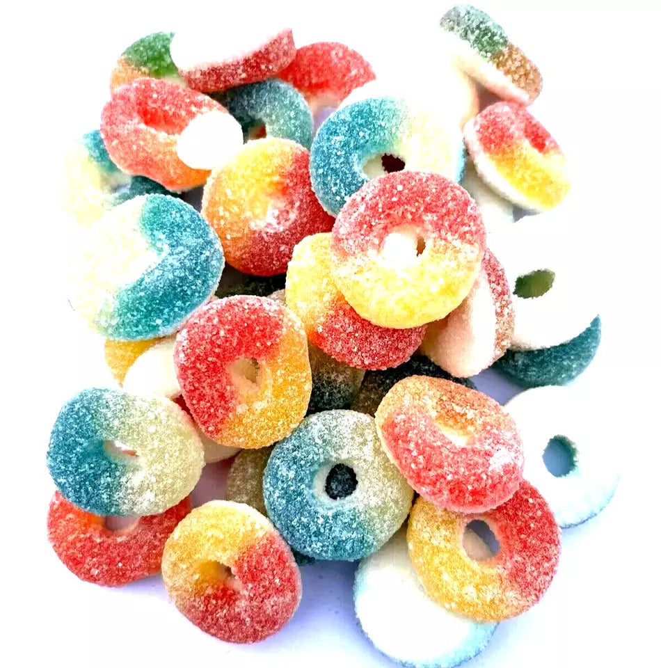 1kg Halal Fizzy Sour Jelly Mixed Rings -Aladdins Sweets