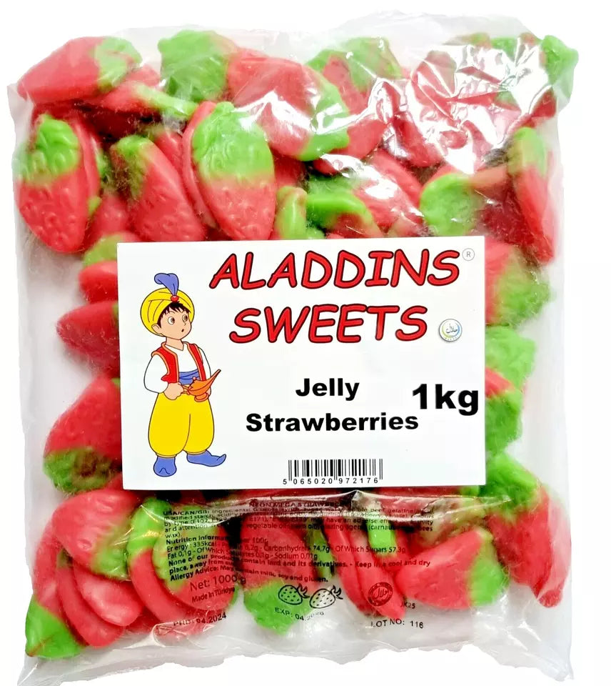 1kg Jelly Strawberries Aladdins Sweets Halal